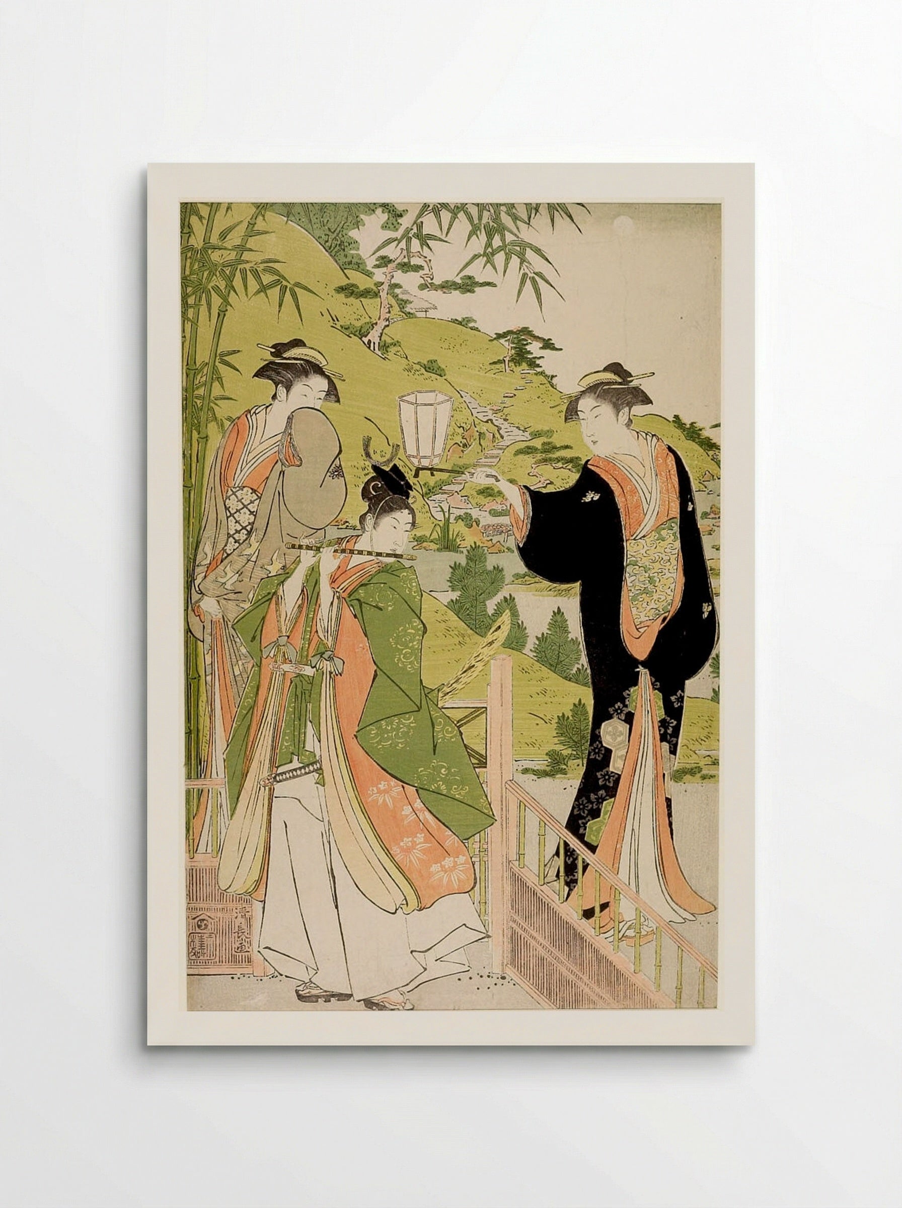 Ushiwakamaru Visiting Minazuruhime - Torii Kiyonaga - Poster