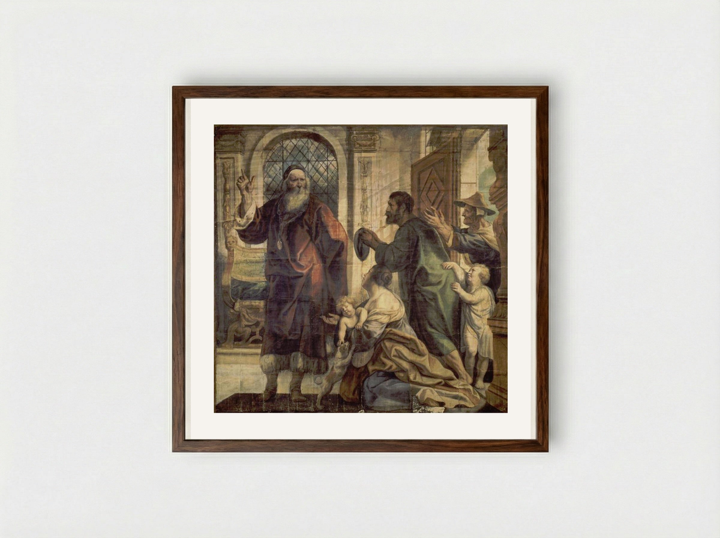 Usury is a Great Evil - Jacob Jordaens - Framed Print Dark Wood