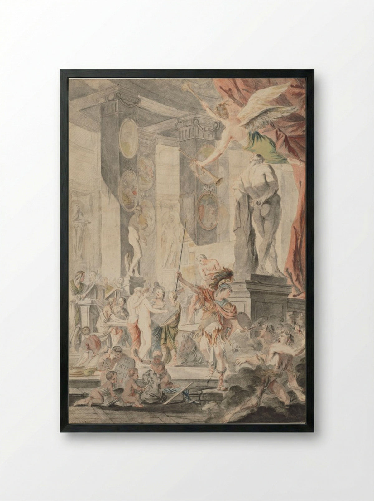 Ut Pictura Poesis - Charles-François Hutin - Framed Print Black