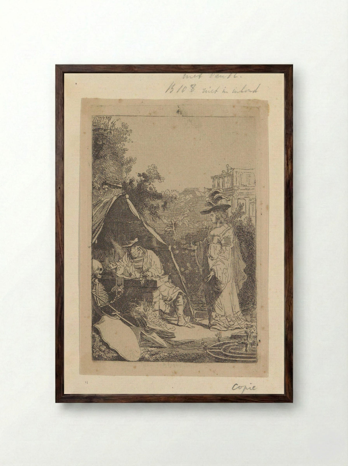 Uur van de Dood - Henry Louis Basan - Framed Print Dark Wood