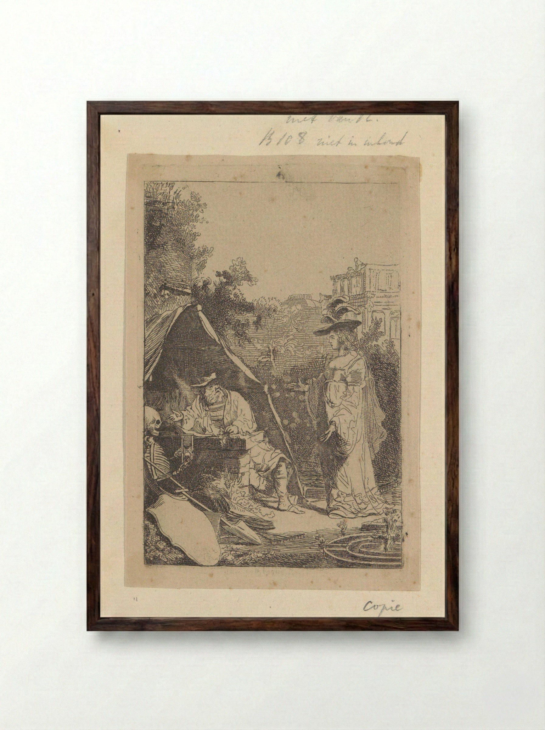 Uur van de Dood - Henry Louis Basan - Framed Print Dark Wood