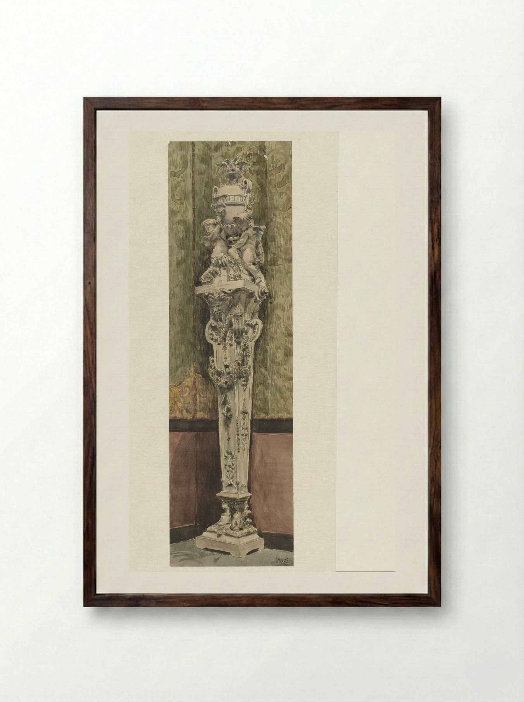 Uurwerk in het Musée des Arts-Decoratifs - Wilhelm Cornelis Bauer - Framed Print Dark Wood