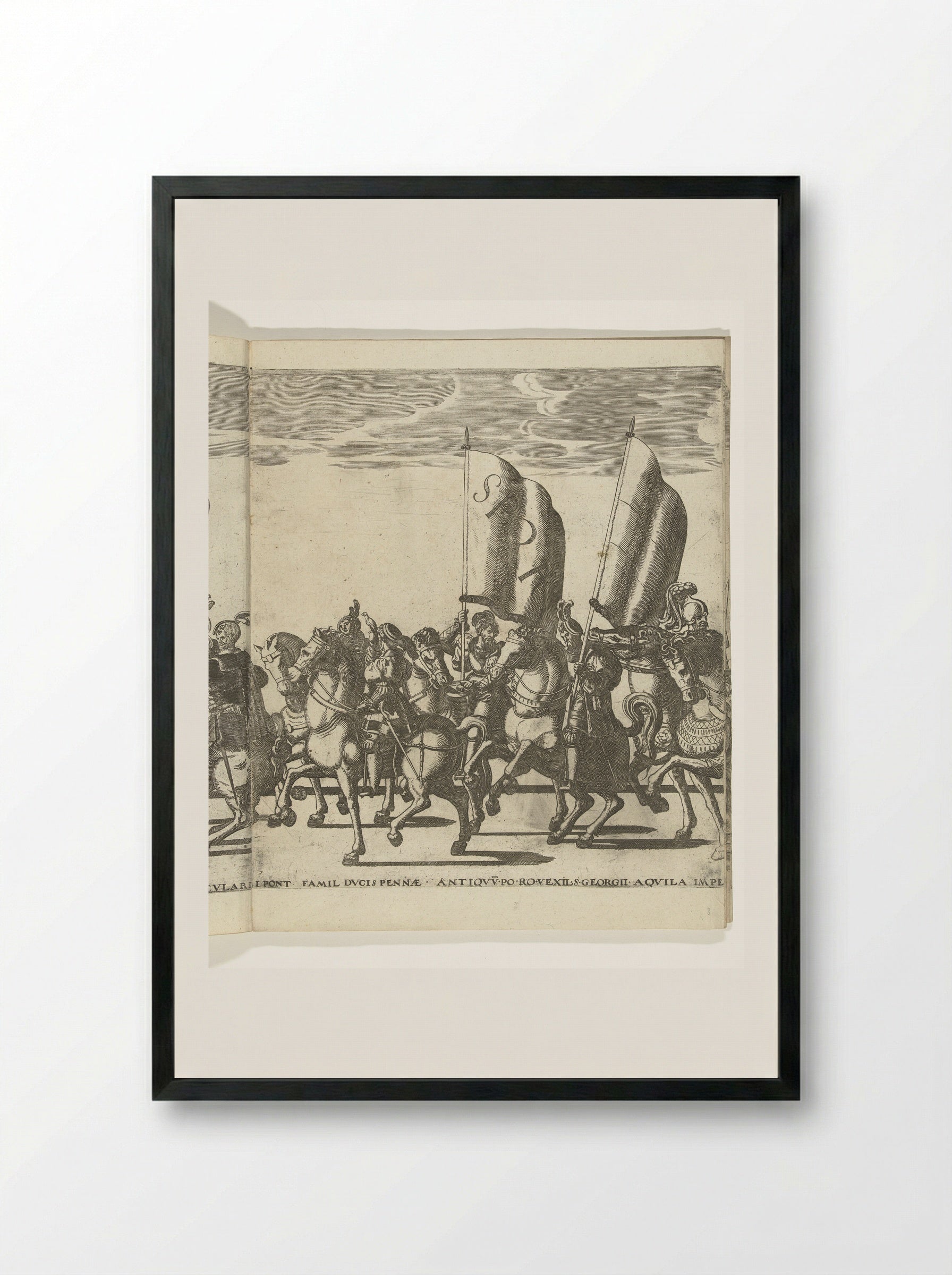 Vaandeldragers SPQR, plaat 7 - Nicolaas Hogenberg - Framed Print Black