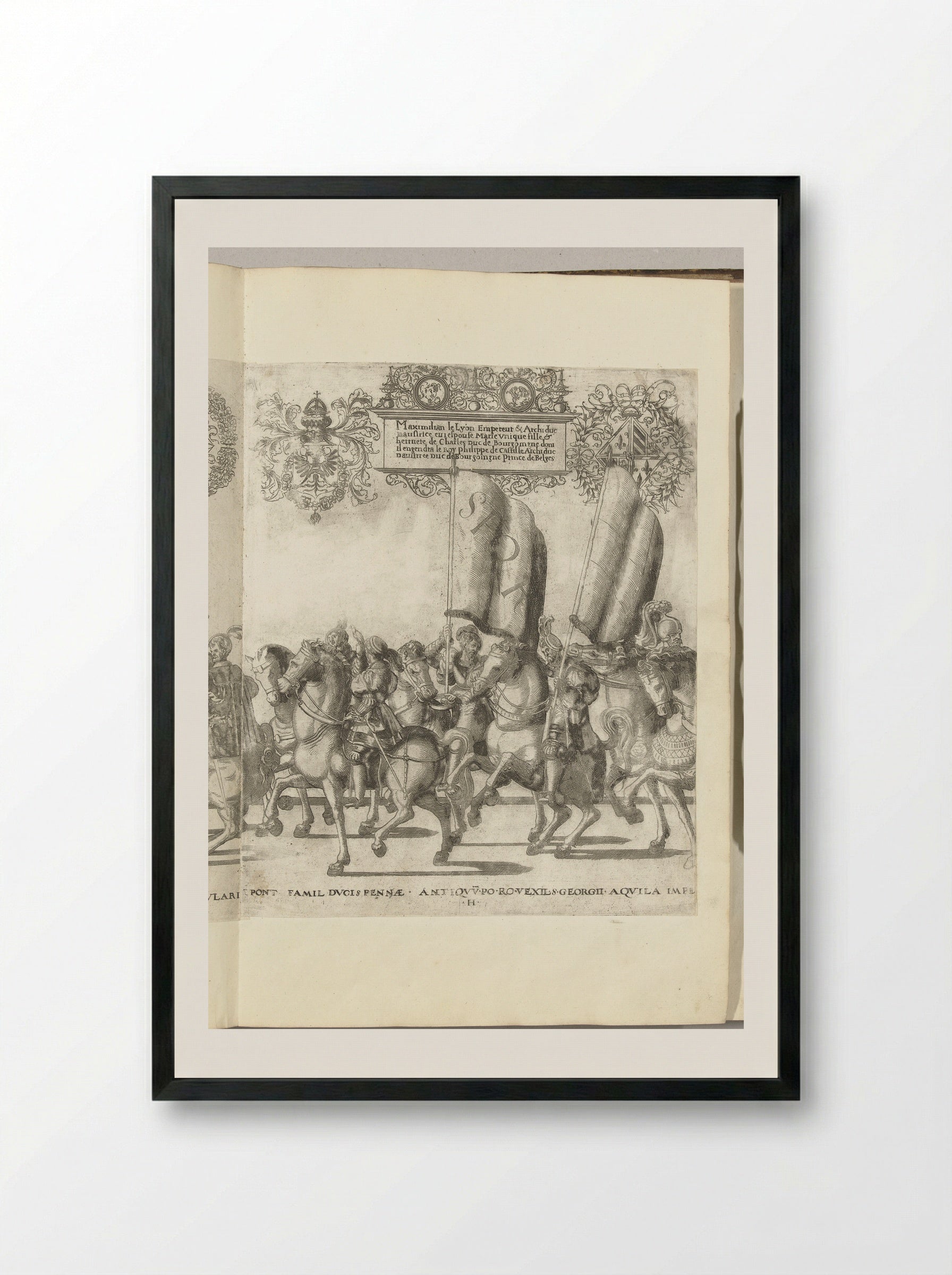 Vaandeldragers SPQR, plaat H - Nicolaas Hogenberg - Framed Print Black