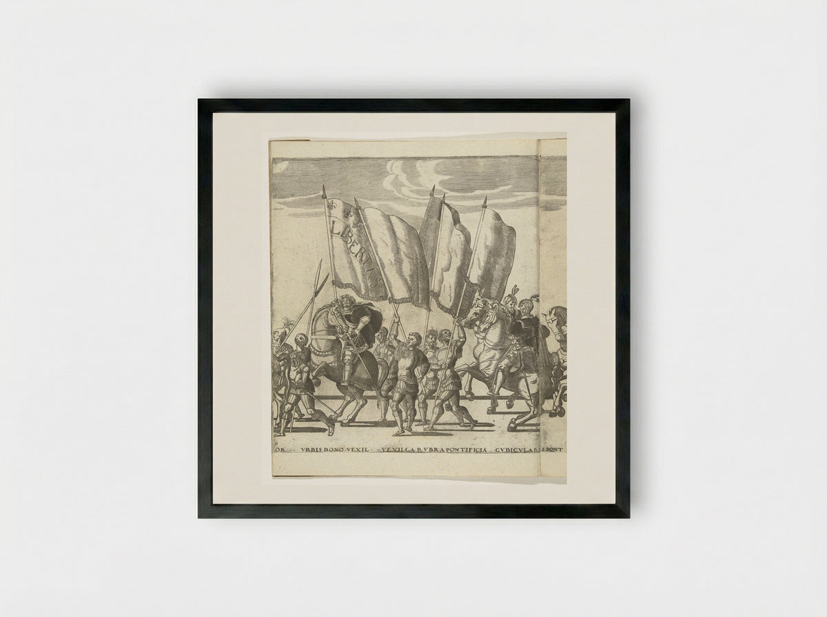 Vaandeldragers, plaat 6 - Nicolaas Hogenberg - Framed Print Black