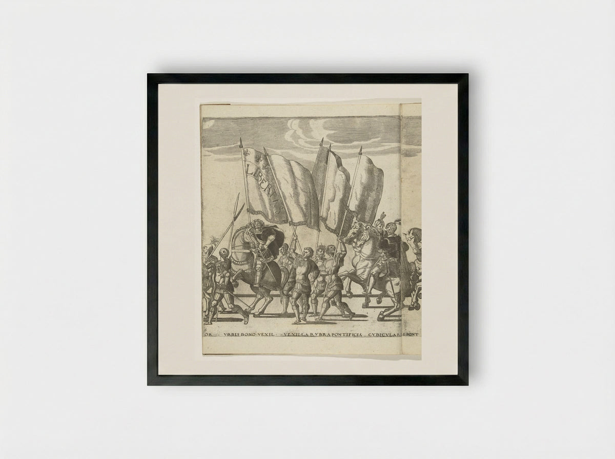 Vaandeldragers, plaat 6 - Nicolaas Hogenberg - Framed Print Black