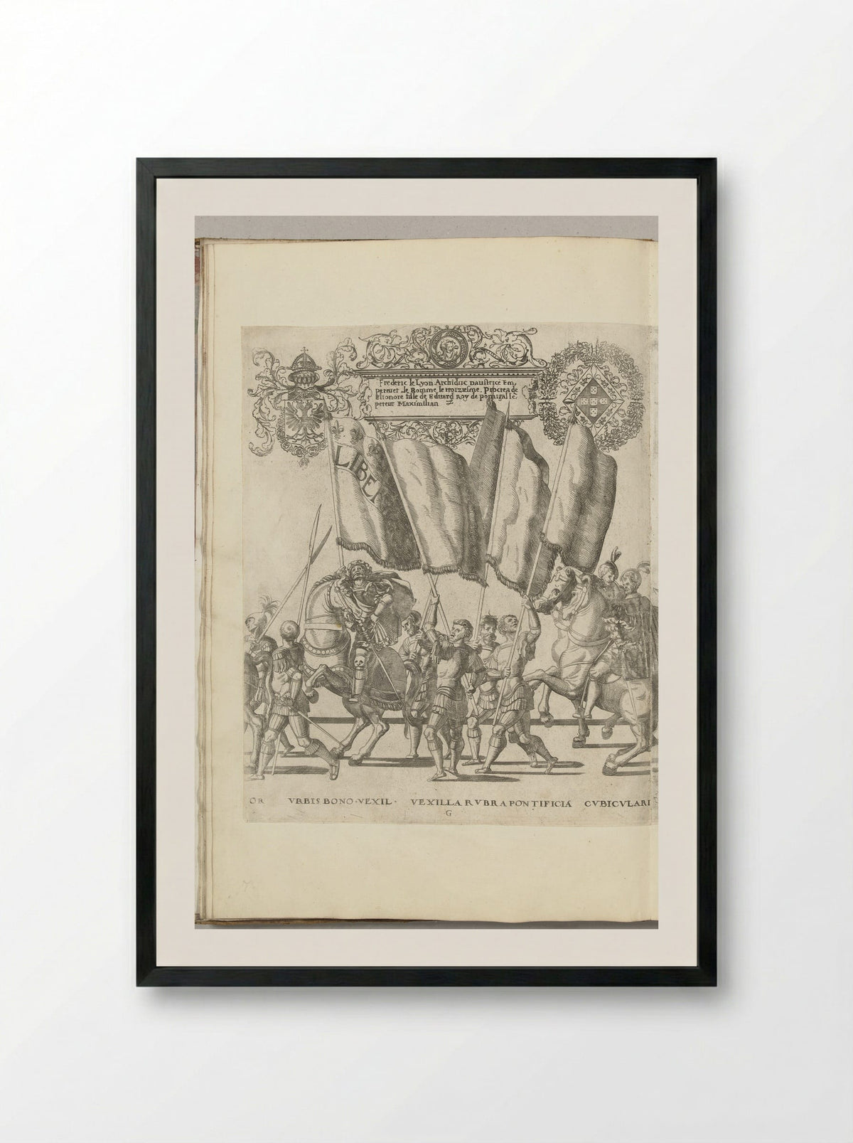 Vaandeldragers, plaat G - Nicolaas Hogenberg - Framed Print Black
