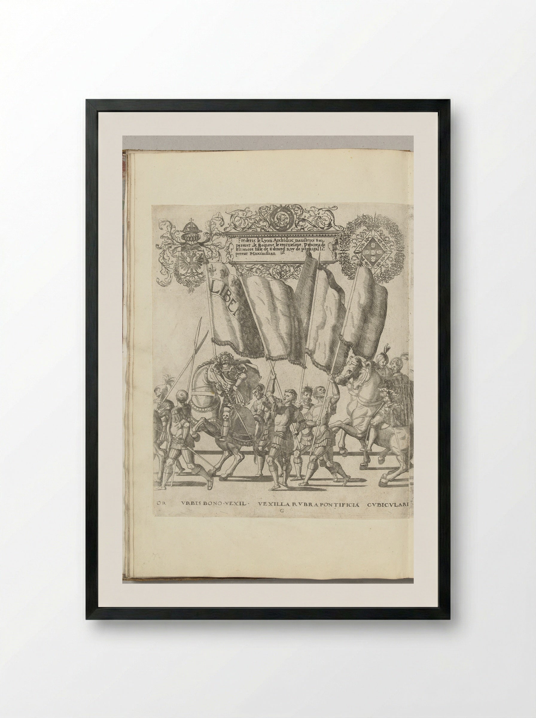 Vaandeldragers, plaat G - Nicolaas Hogenberg - Framed Print Black