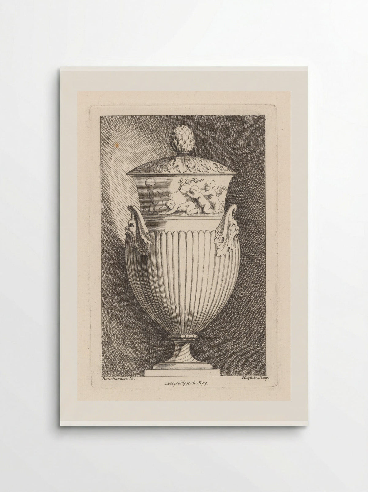 Vaas met putti - Gabriel Huquier - Poster