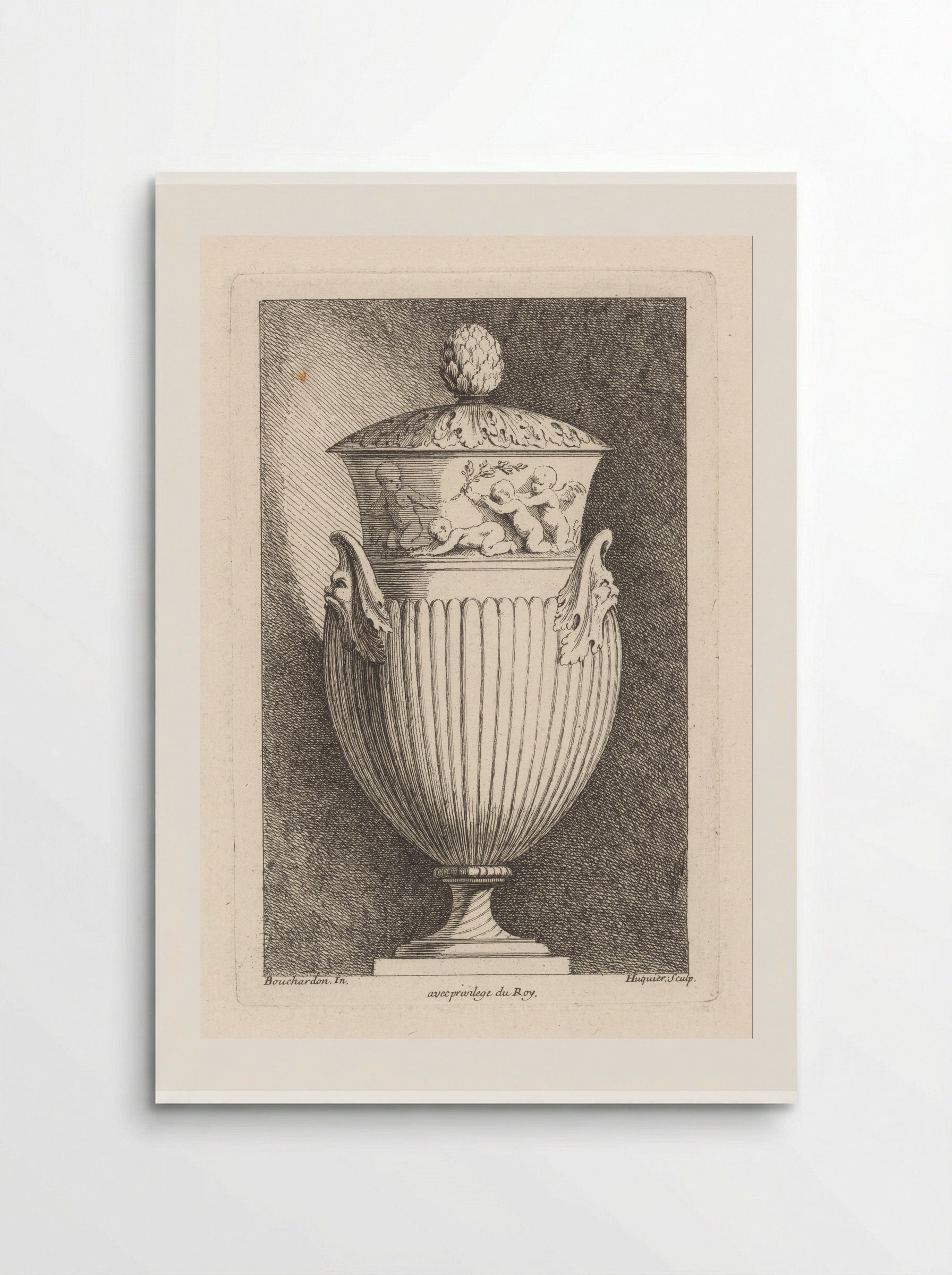 Vaas met putti - Gabriel Huquier - Poster