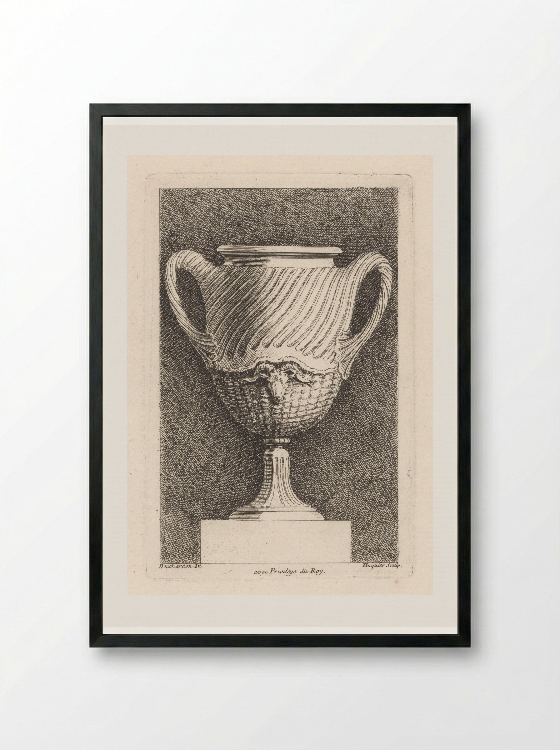 Vaas met ramskop - Gabriel Huquier - Framed Print Black