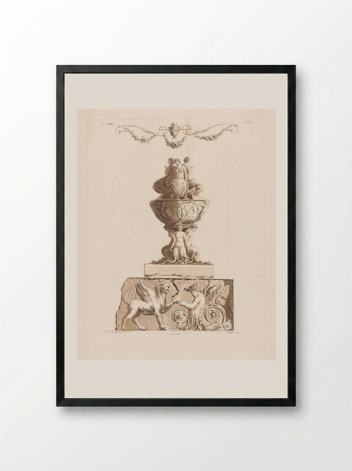 Vaas met vrouwen - Laurent Guyot - Framed Print Black