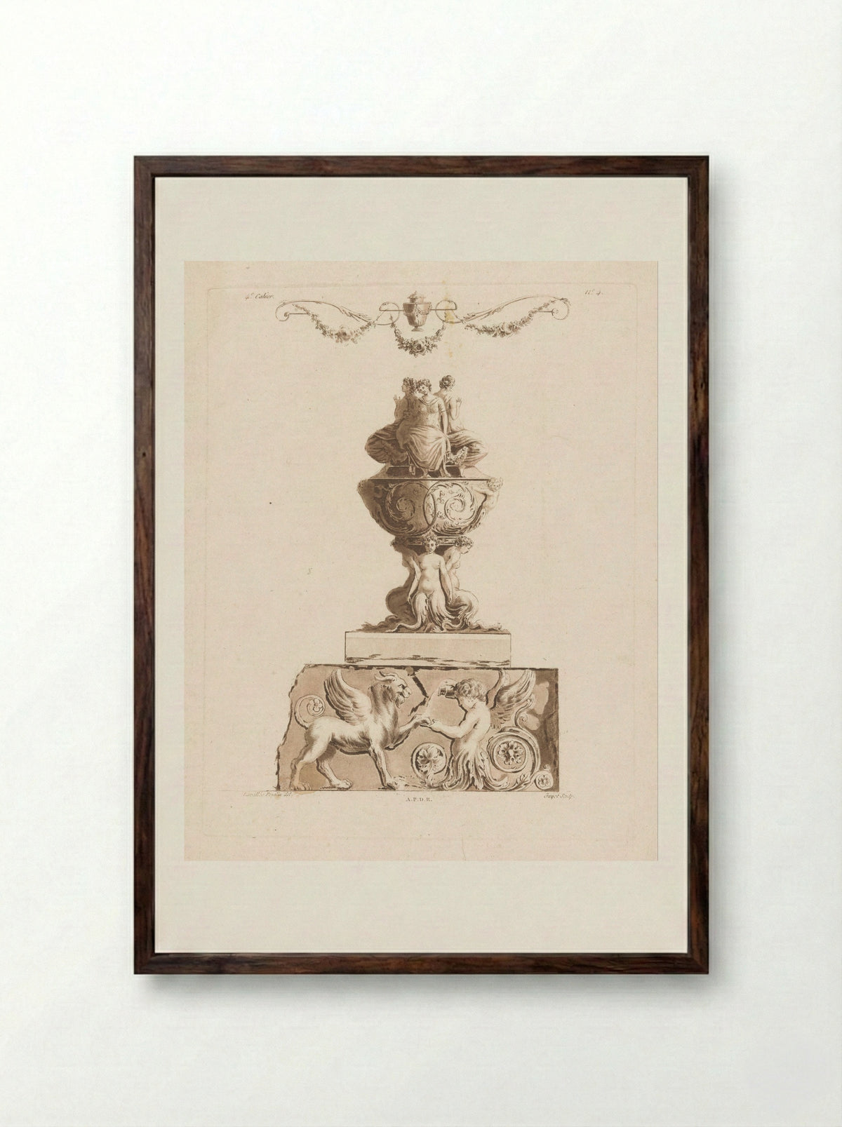 Vaas met vrouwen - Laurent Guyot - Framed Print Dark Wood