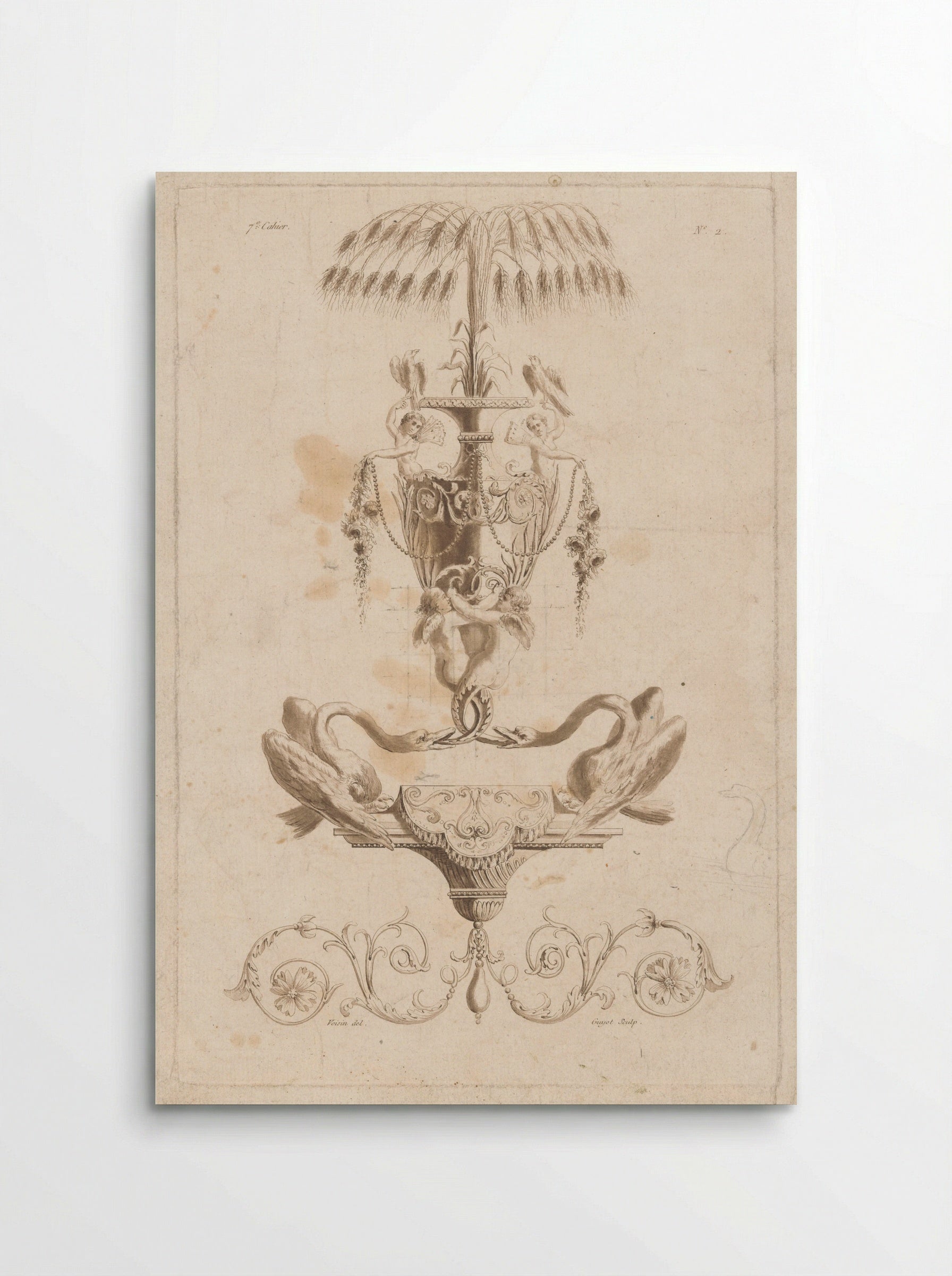 Vaas, putti en zwanen - Laurent Guyot - Poster