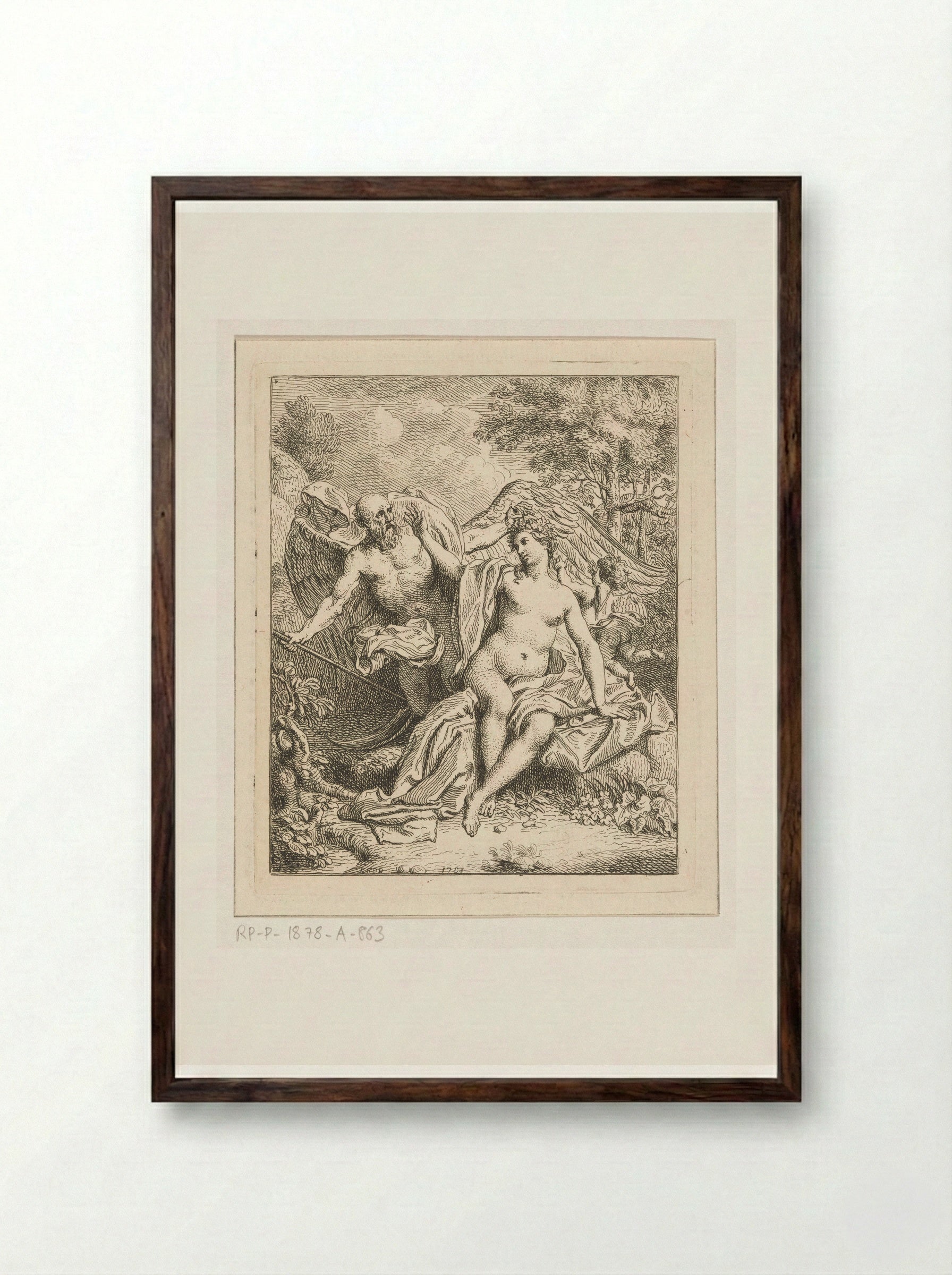 Vader Tijd onthult de Waarheid - Louis Fabritius Dubourg - Framed Print Dark Wood
