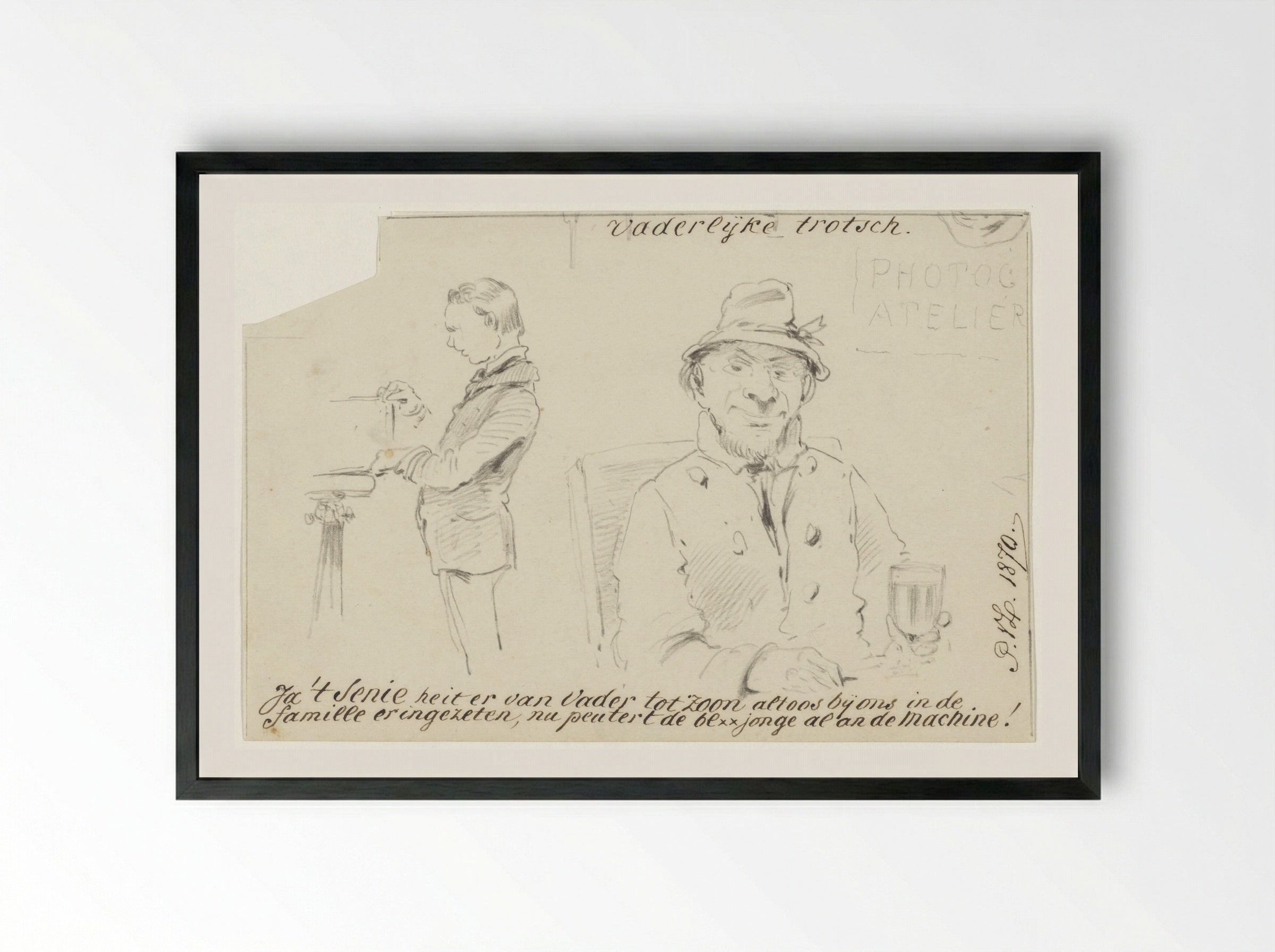 Vader en zoon - Pieter van Loon - Framed Print Black