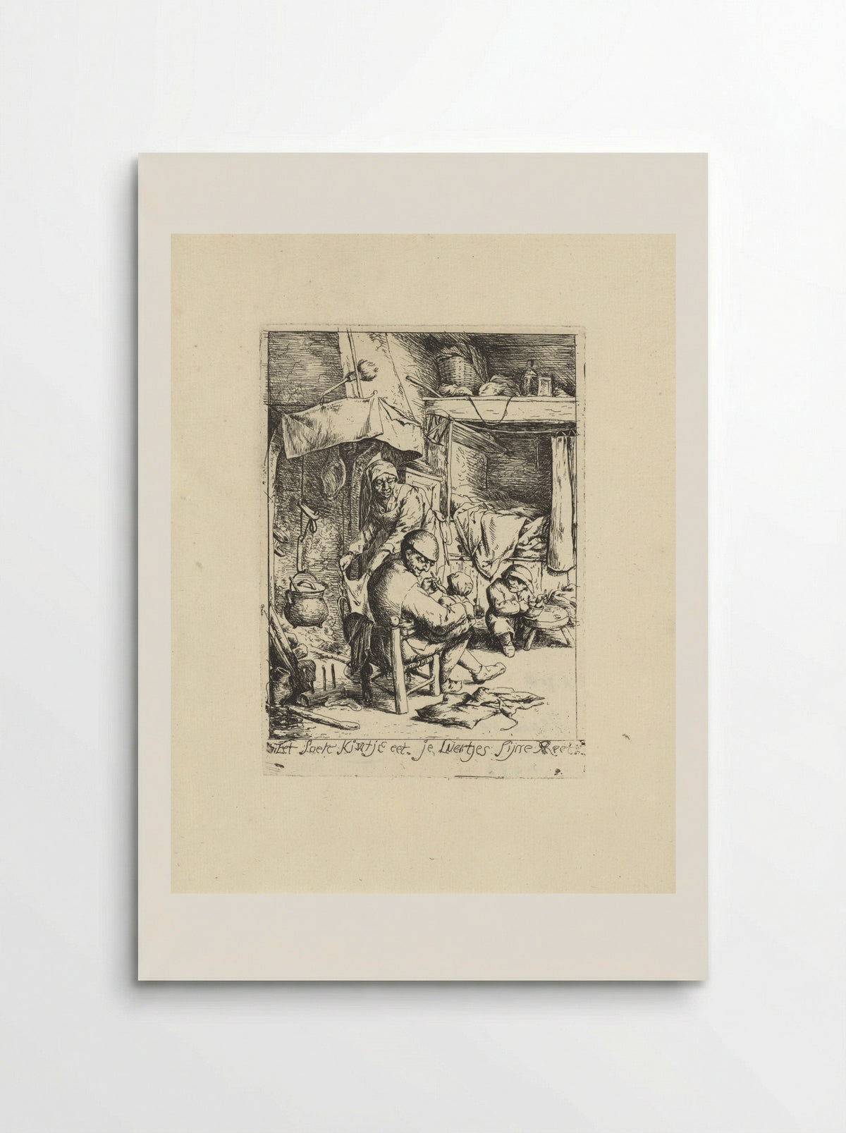 Vader voedt een kind - Jacob Laurensz. van der Vinne - Poster