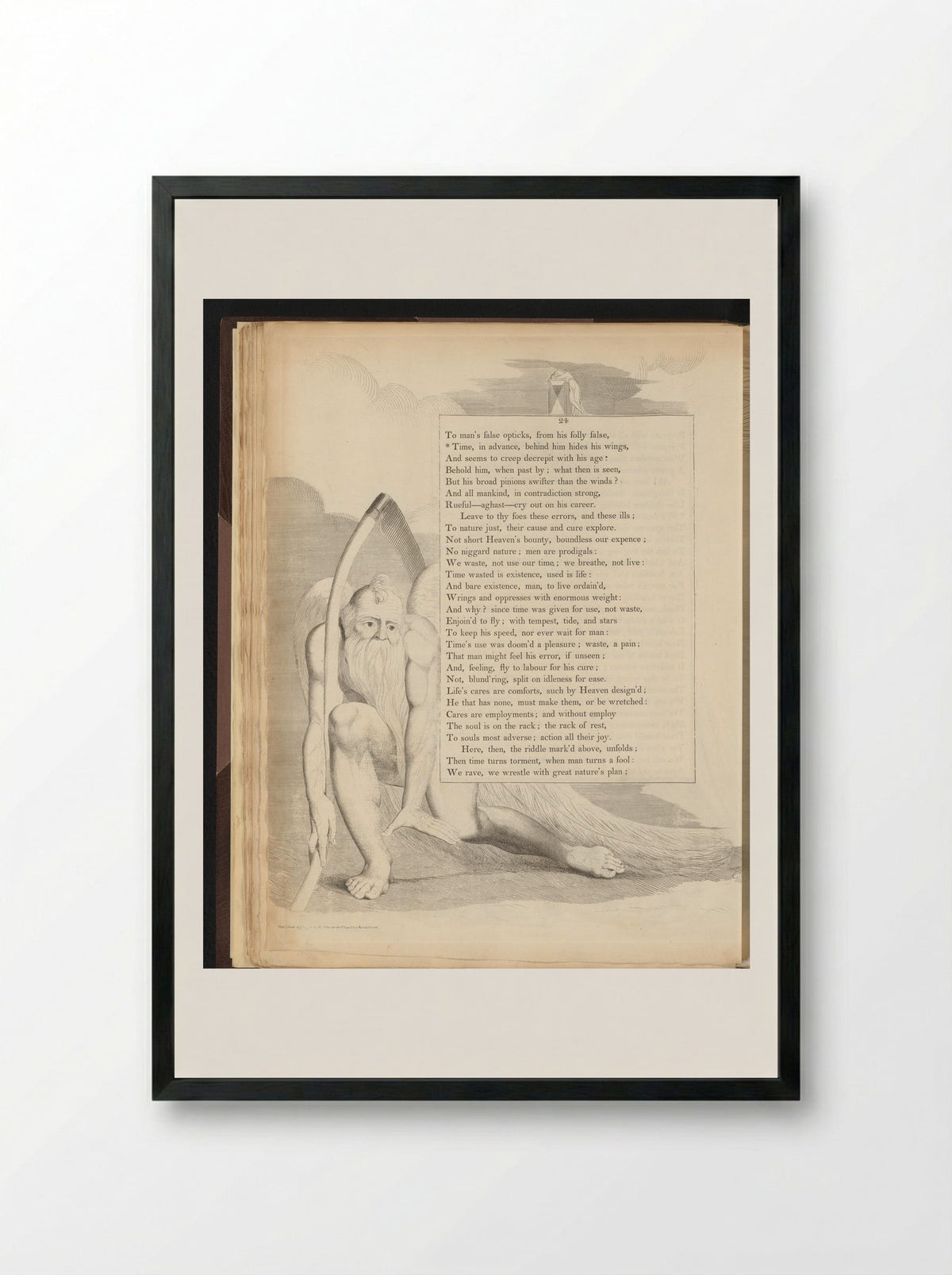 Vadertje Tijd - William Blake - Framed Print Black