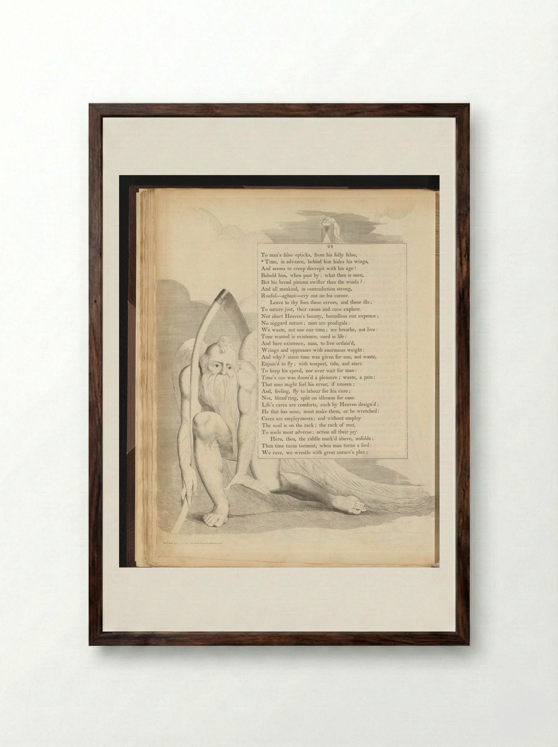 Vadertje Tijd - William Blake - Framed Print Dark Wood