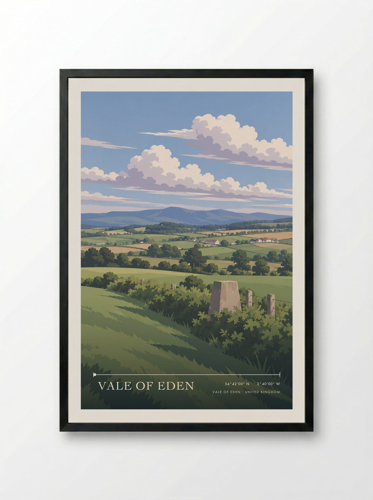 Vale of Eden | Travel Poster - Framed Print Black
