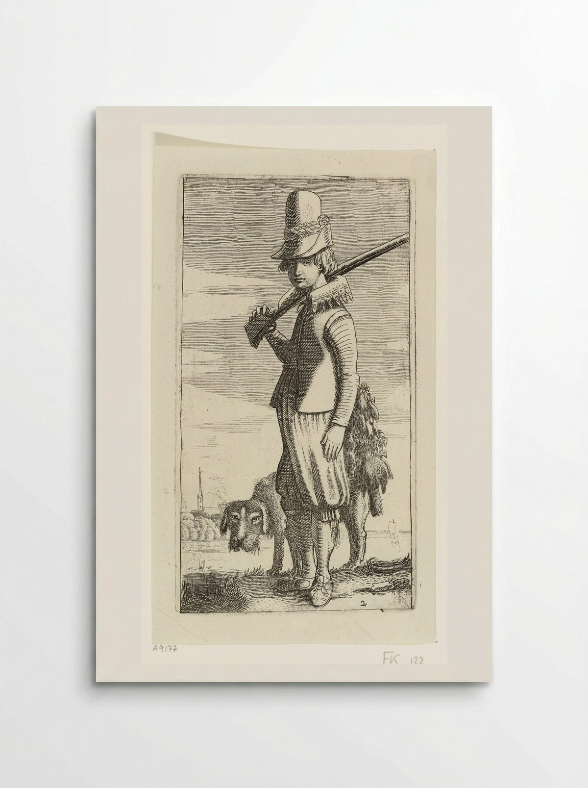 Valkeniersbediende en jachthond - Jan van de Velde II - Poster