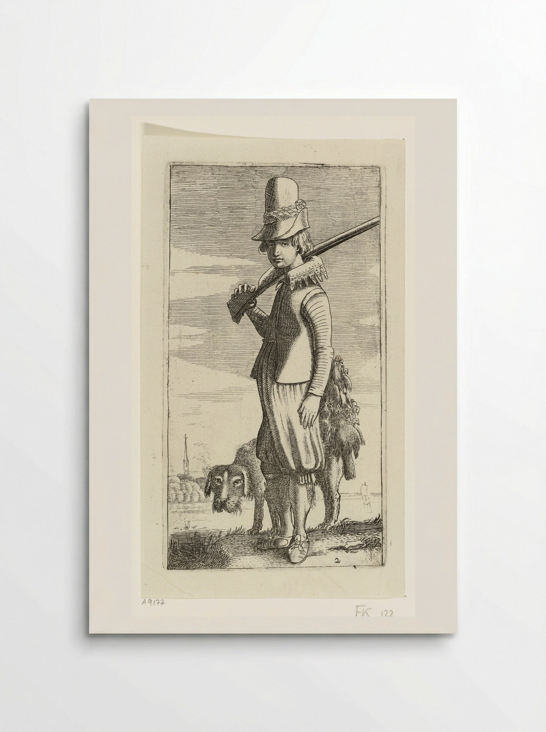 Valkeniersbediende en jachthond - Jan van de Velde II - Poster