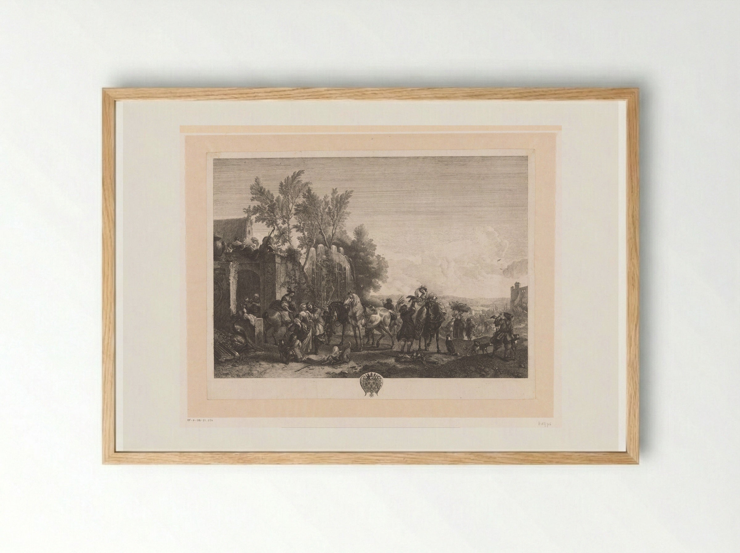 Valkenjacht (Falcon Hunt) - Jean Moyreau - Framed Print Wood