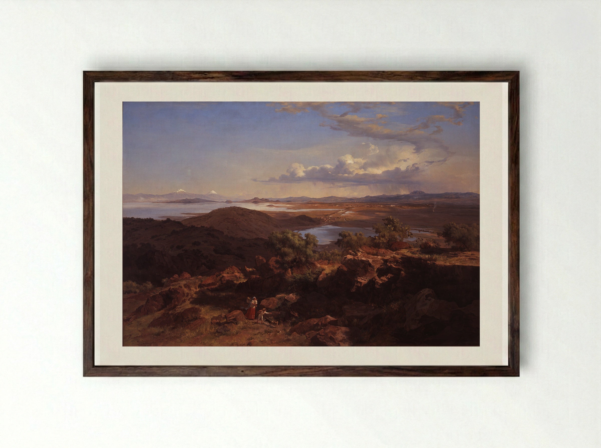 Valle de México desde el cerro de Santa Isabel - José María Velasco - Framed Print Dark Wood