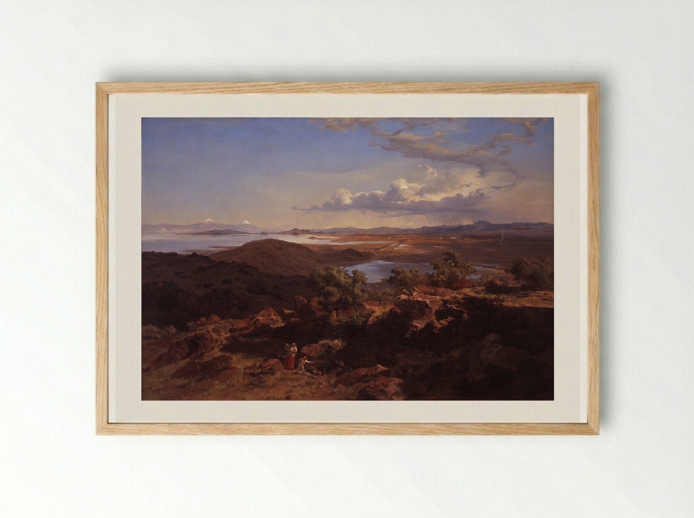 Valle de México desde el cerro de Santa Isabel - José María Velasco - Framed Print Wood