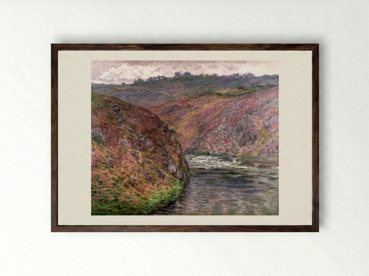 Valley of the Creuse (Grey Day) - Claude Monet - Framed Print Dark Wood
