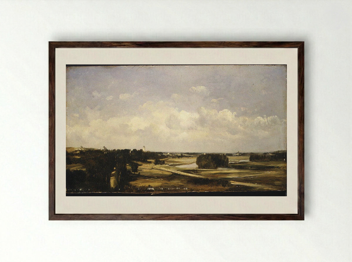 Valley of the River Loire - Jules Dupré - Framed Print Dark Wood