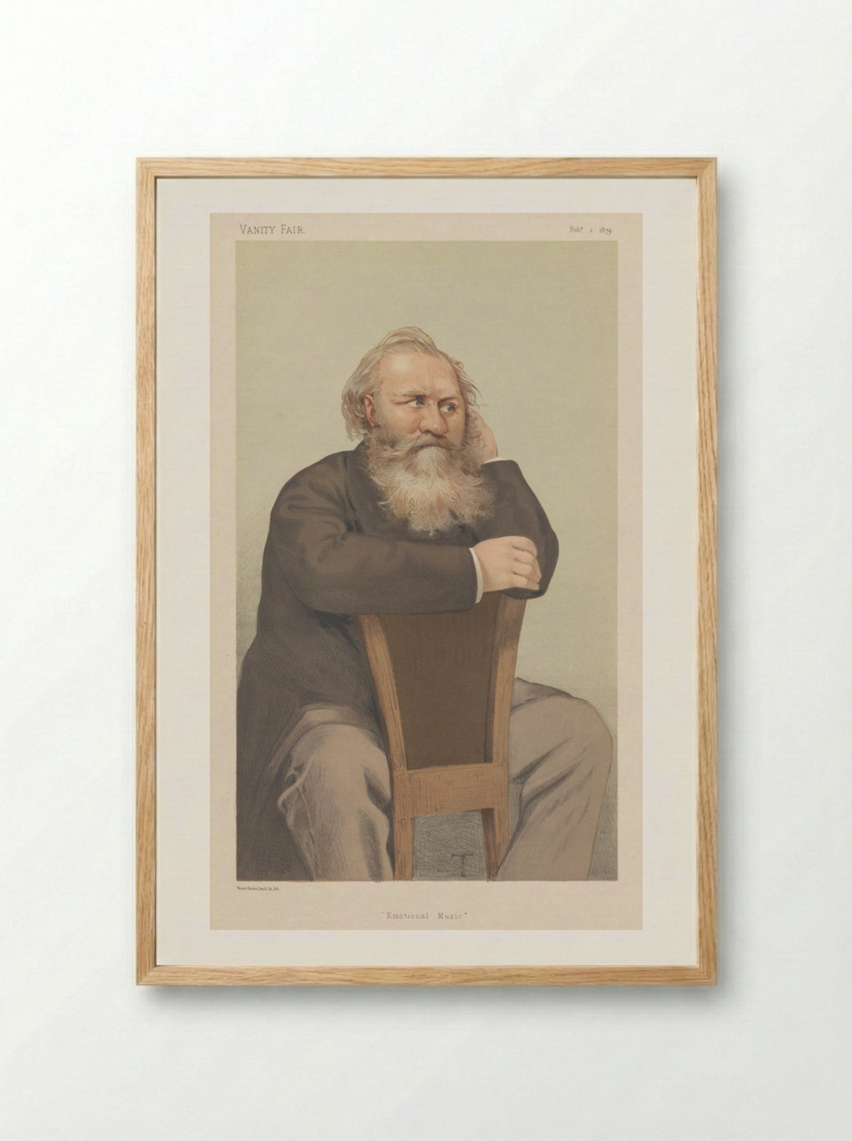 Vanity Fair: Emotional Music (Johannes Brahms) - Théobald Chartran - Framed Print Wood