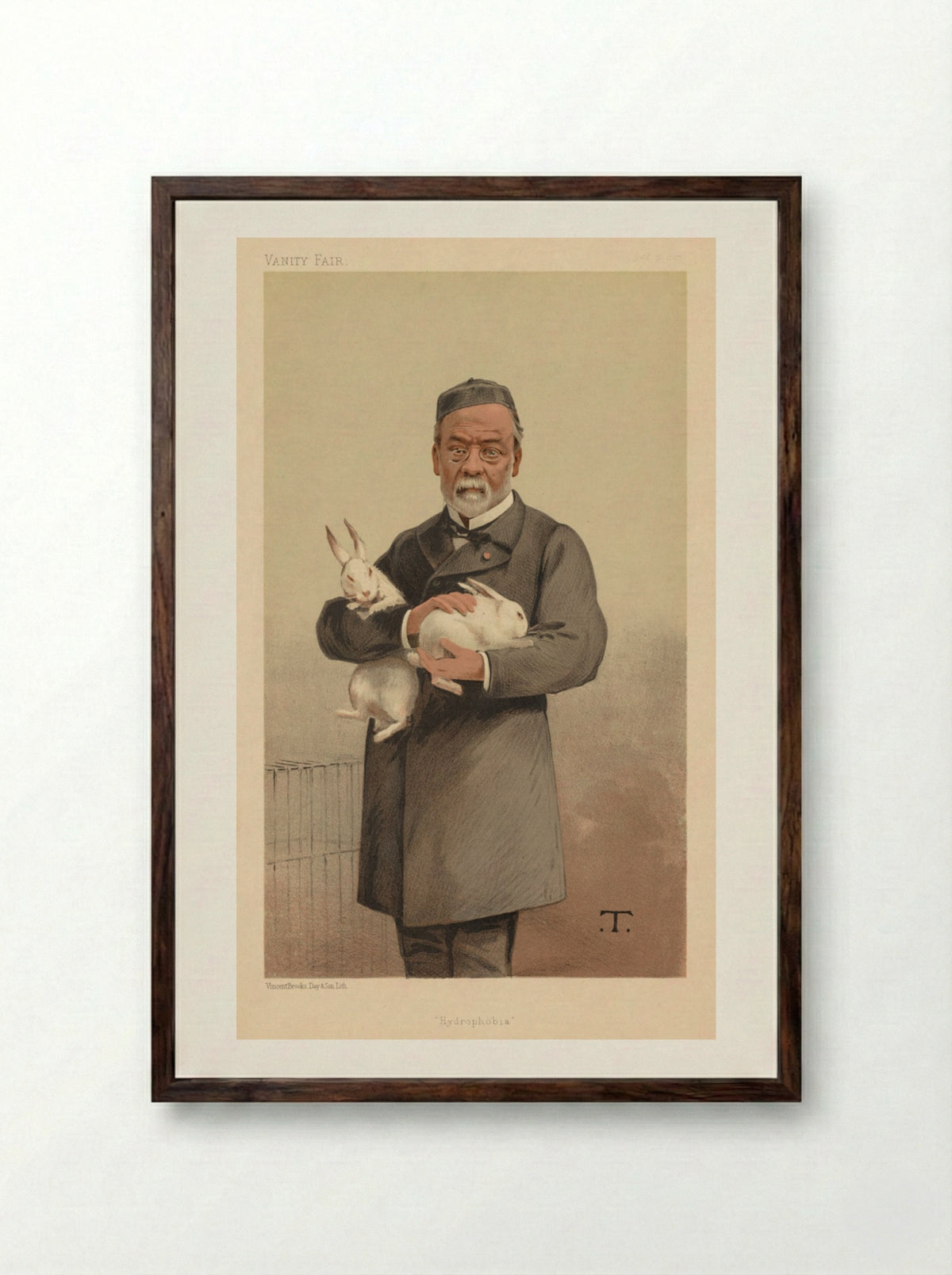 Vanity Fair: Hydrophobia - Théobald Chartran - Framed Print Dark Wood