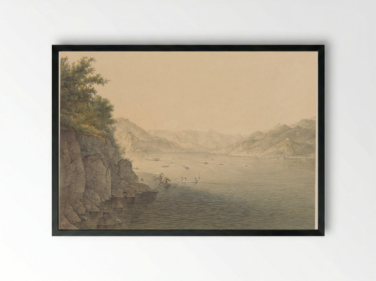Varenna aan het Comomeer - Karoly Lajos Libay - Framed Print Black
