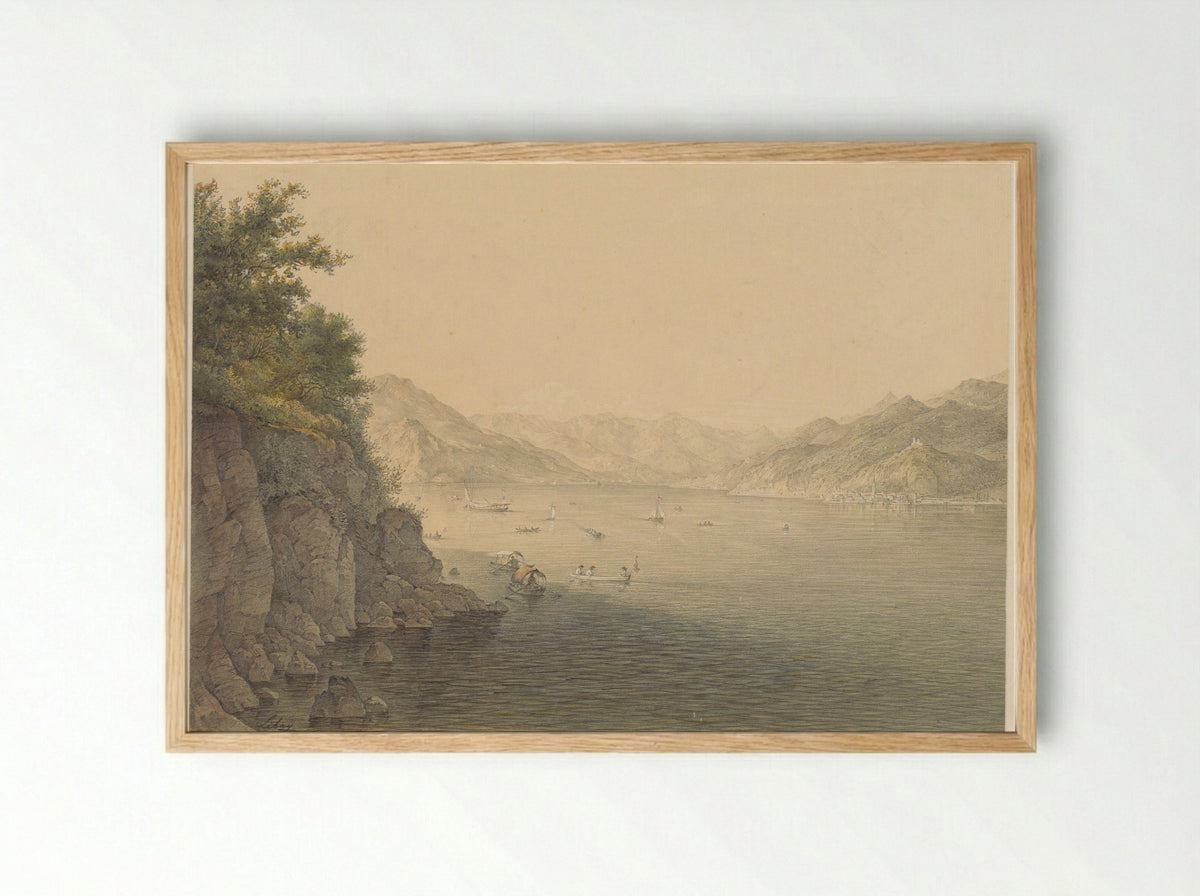 Varenna aan het Comomeer - Karoly Lajos Libay - Framed Print Wood