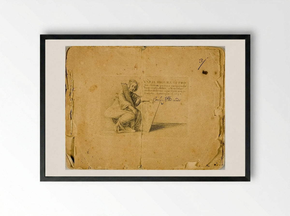 Varie figurae et probae - Wenceslaus Hollar - Framed Print Black