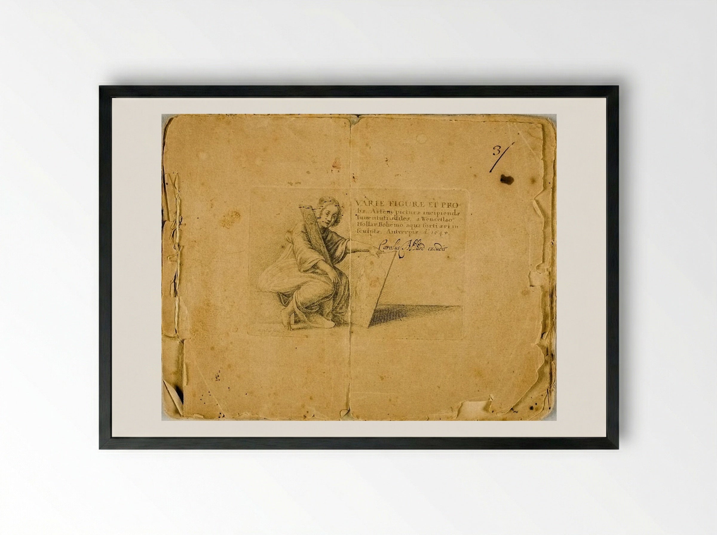 Varie figurae et probae - Wenceslaus Hollar - Framed Print Black