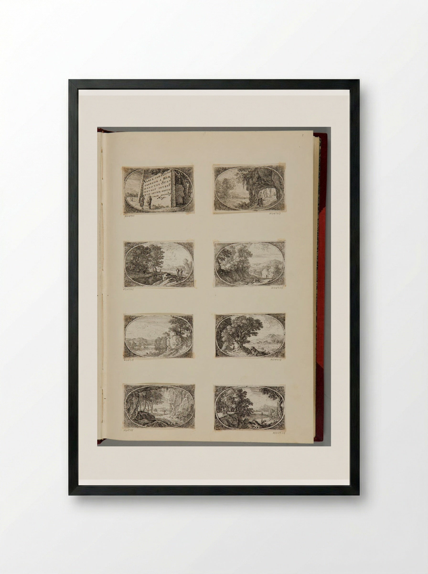 Various Landscapes (Variae Campestri Fantasiae) - Herman van Swanevelt - Framed Print Black