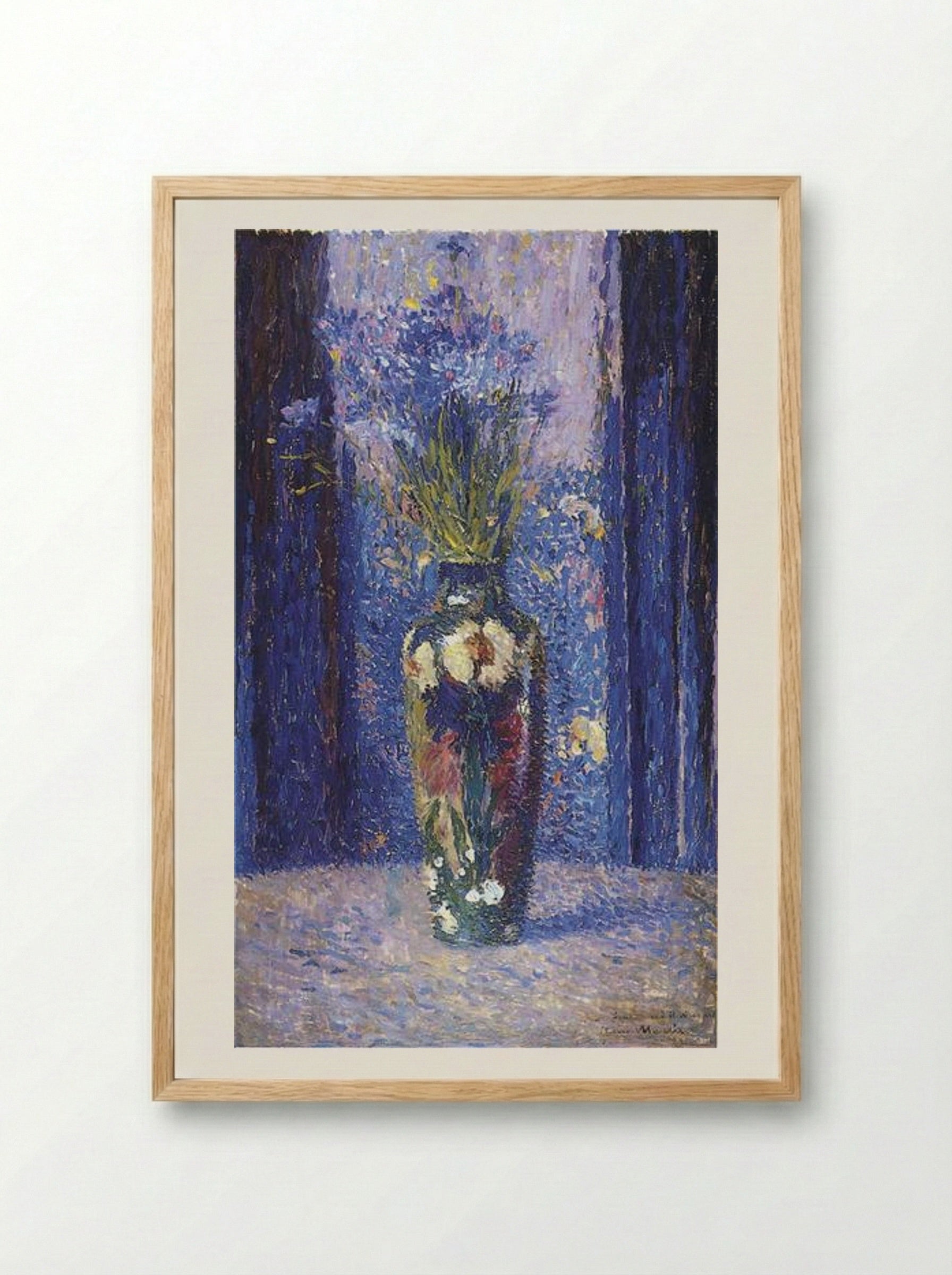 Vase of Flowers - Henri Martin - Framed Print Wood