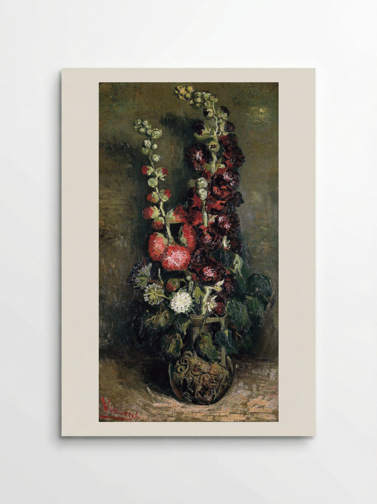 Vase of Hollyhocks - Vincent van Gogh - Poster