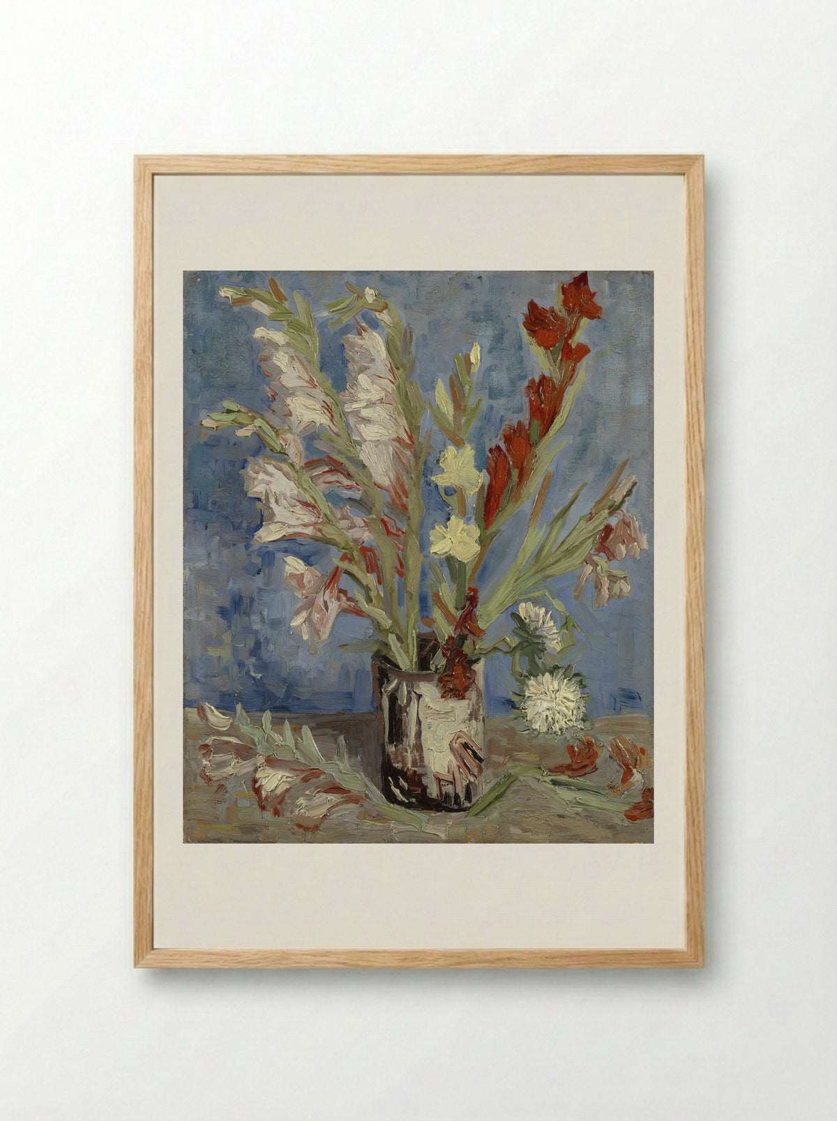 Vase with Gladioli - Vincent van Gogh - Framed Print Wood
