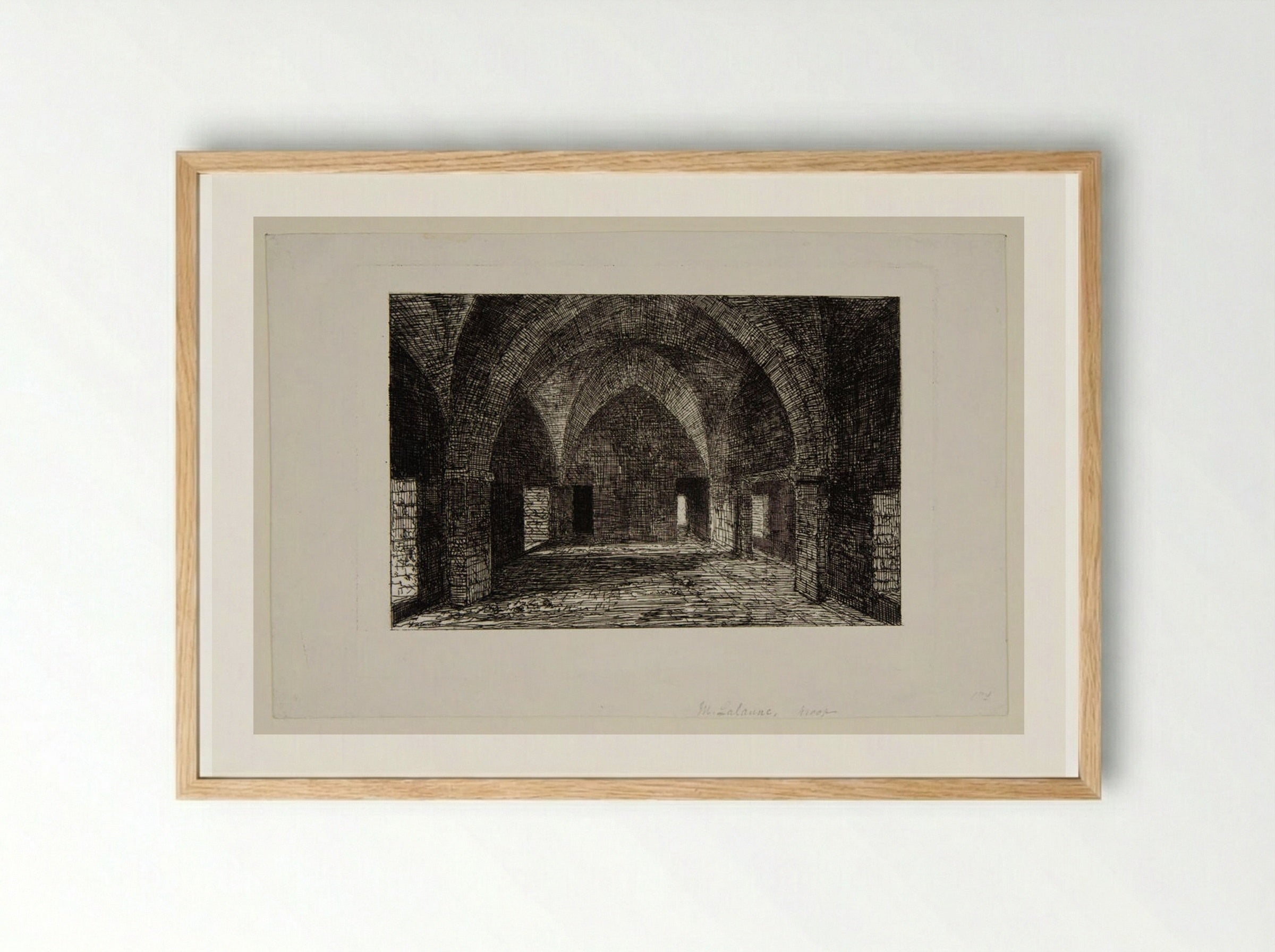 Vaulted Interior - Maxime Lalanne - Framed Print Wood