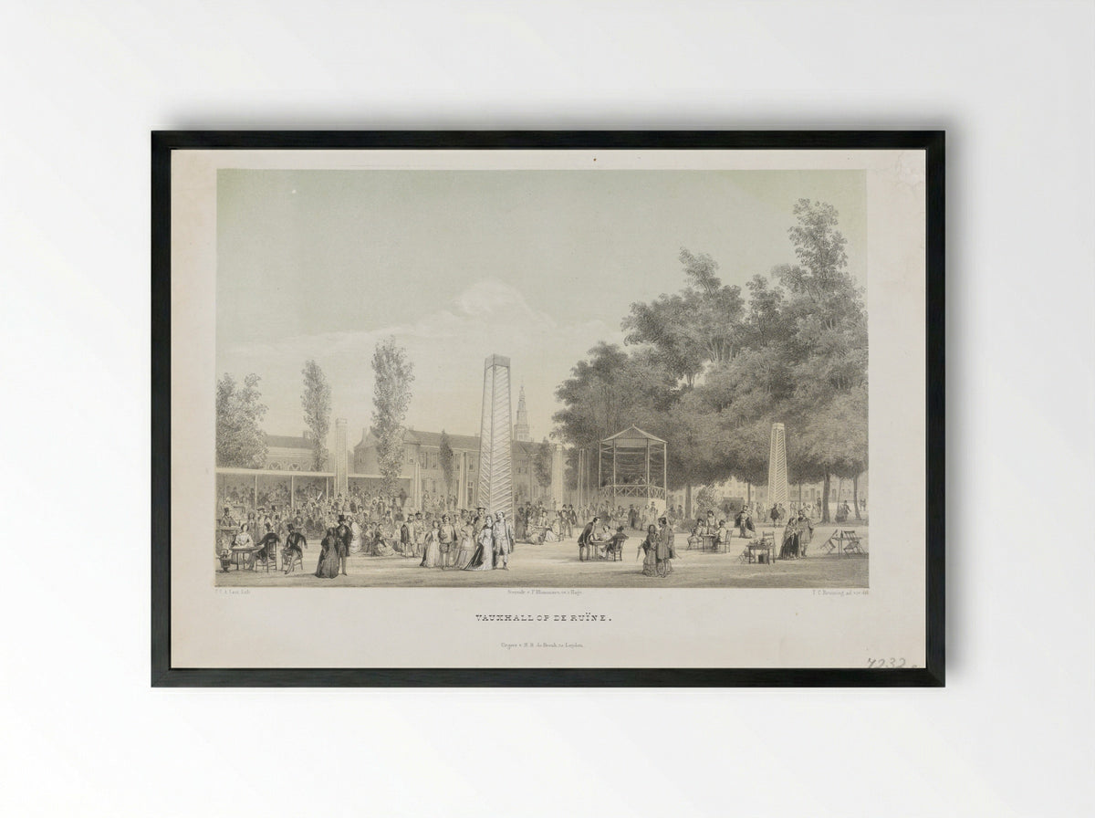 Vauxhall op de Ruïne - Jac. Hazenberg Cs. Zoon - Framed Print Black