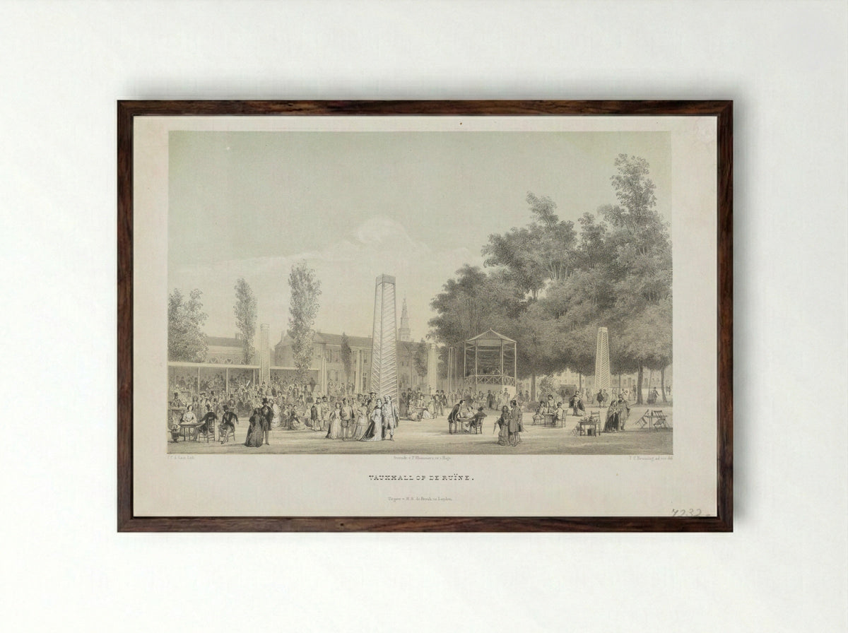 Vauxhall op de Ruïne - Jac. Hazenberg Cs. Zoon - Framed Print Dark Wood