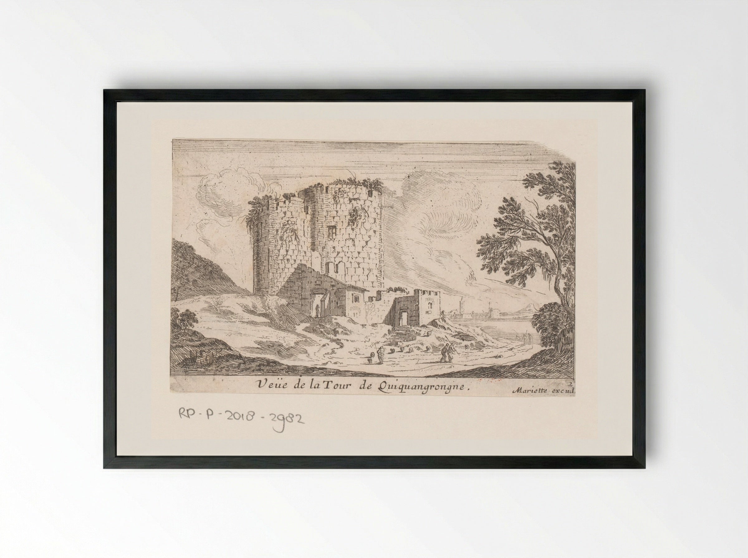 Veüe de la Tour de Quiquangrongne - Israël Silvestre - Framed Print Black