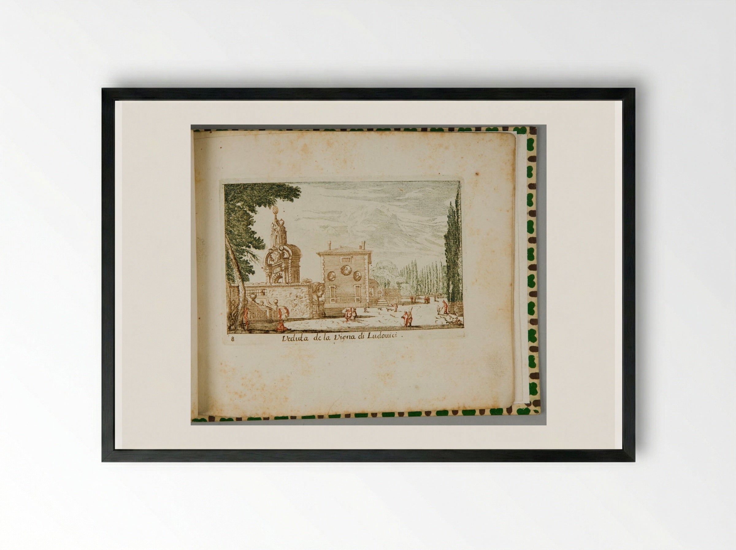 Veduta de la Vigna di Ludouici - Abraham Bloteling - Framed Print Black