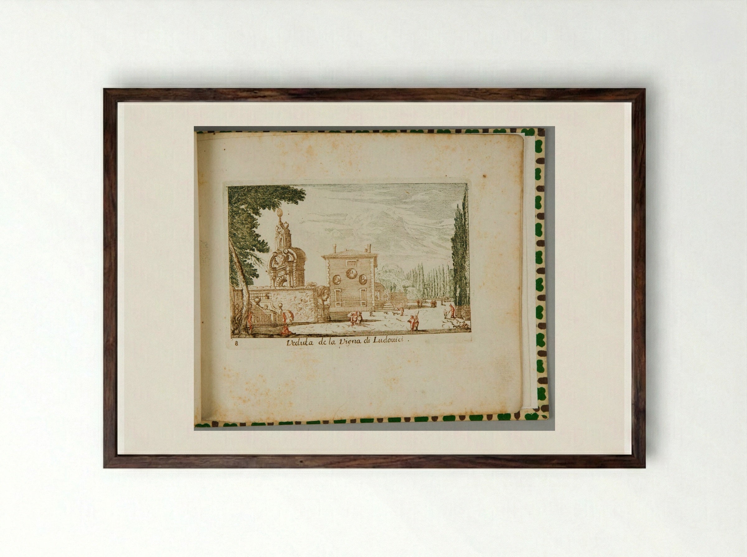 Veduta de la Vigna di Ludouici - Abraham Bloteling - Framed Print Dark Wood
