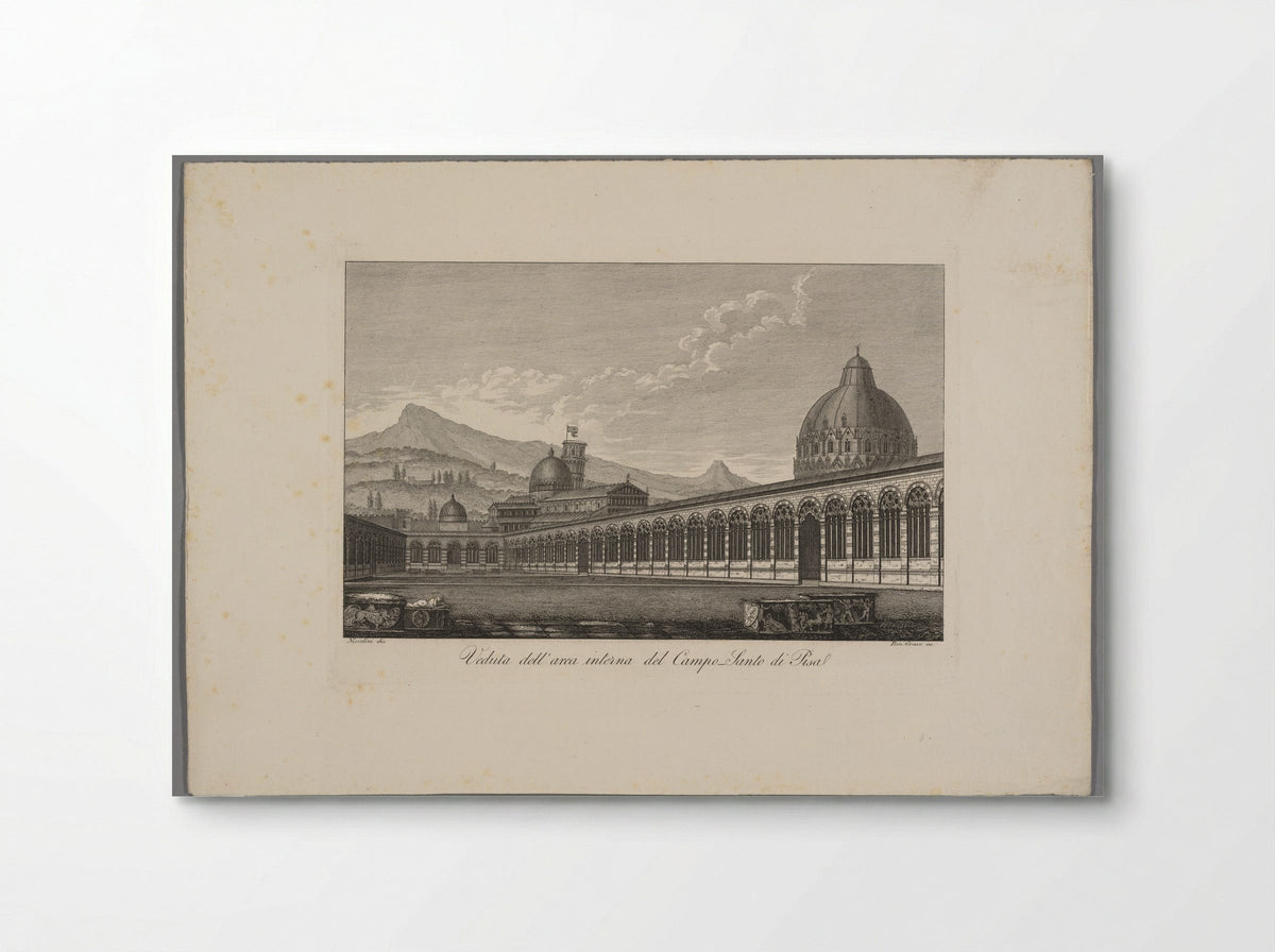 Veduta dell'area interna del Campo Santo di Pisa - Raniero Grassi - Poster