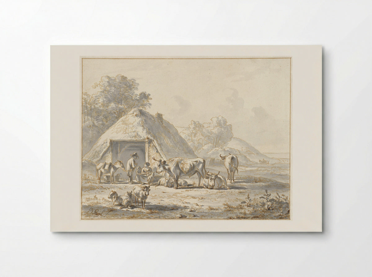 Vee en figuren voor een boerenschuur - James de Rijk - Poster