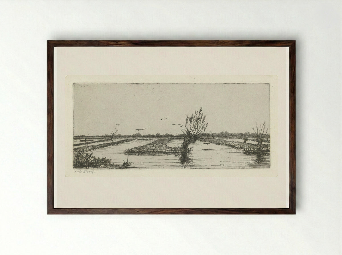 Veenplas - Jacobus Ludovicus Cornet - Framed Print Dark Wood